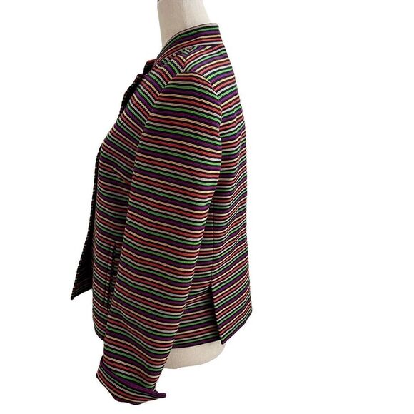 Talbots Rainbow Striped Mandarin Collar Jacket 6P - Picture 3 of 6
